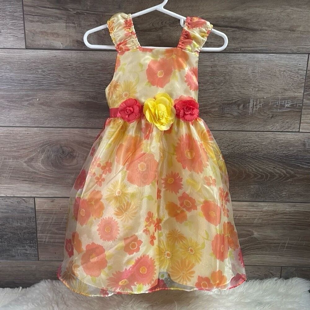 NANNETTE GIRL Toddler Floral Fully Lined Sleeveless Layered Party Dress Size 3T